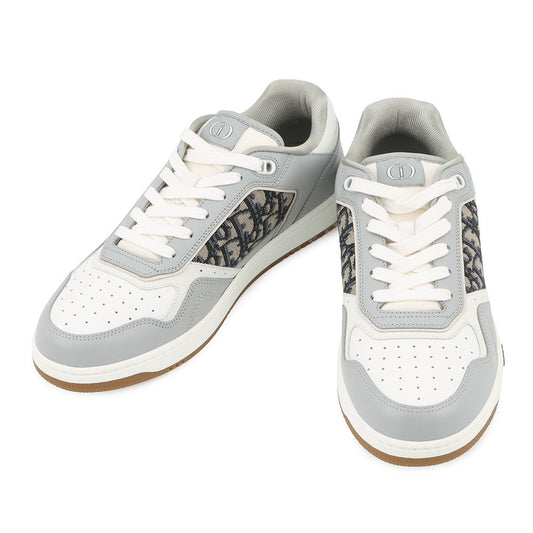 Dior Oblique B27 Uptown Low-Top Sneakers White/Gray3SN272ZIR Canvas Calf Leather Size 45
