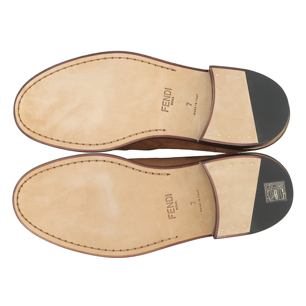 FENDI loafers Brown7D1671 suede Size 7