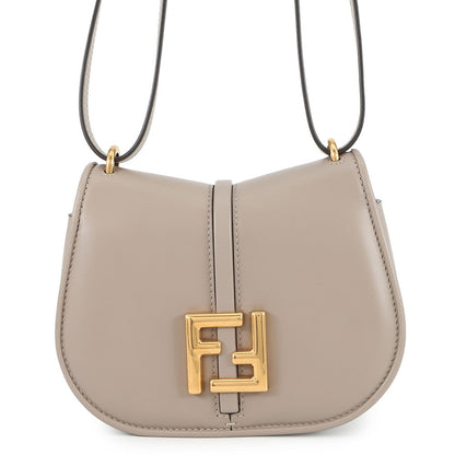 FENDI C'mon Shoulder Bag Beige8BS082 Leather Size Small