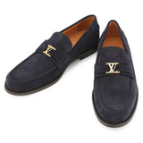 LOUIS VUITTON loafers Navy suede Size 9