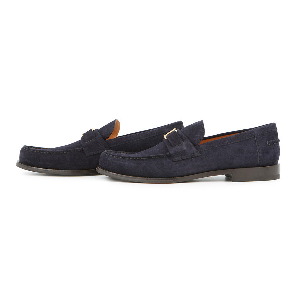 LOUIS VUITTON loafers Navy suede Size 9