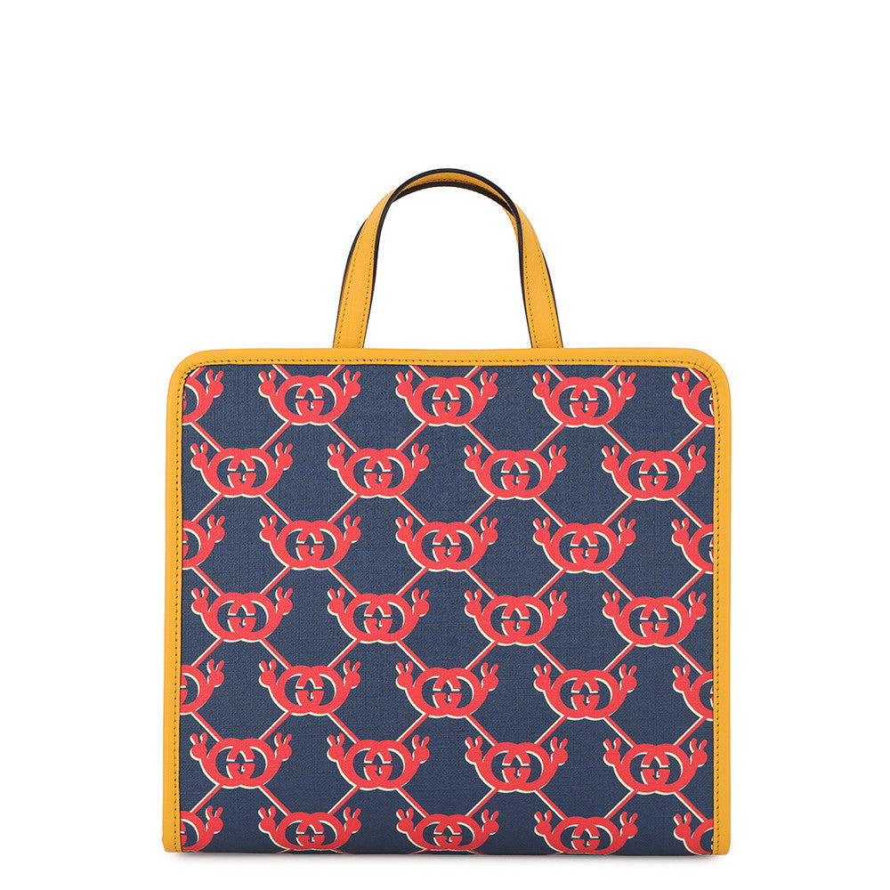GUCCI Children's Snail Tote Bag Navy/Red/Yellow605614 GG Supreme Leather