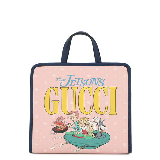GUCCI Children's The Jetsons Tote Bag Pink/Navy605614 GG Supreme Leather