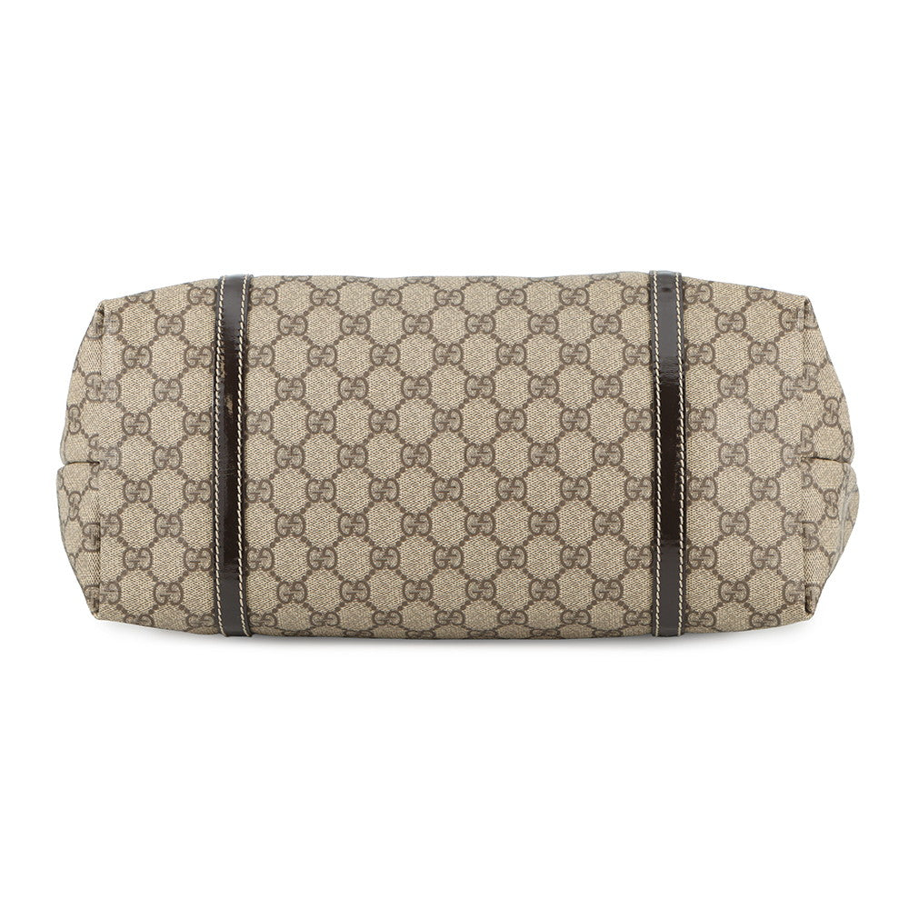 GUCCI GG Supreme Tote Bag Beige/Brown197953 GG Supreme Patent Leather