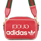 GUCCI Adidas Logo Shoulder Bag Red/White702427 Leather