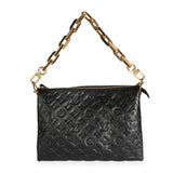 Louis Vuitton Louis Vuitton Black Monogram Embossed Lambskin Coussin MM
