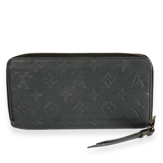Louis Vuitton Louis Vuitton Black Monogram Empreinte Leather Zippy Wallet