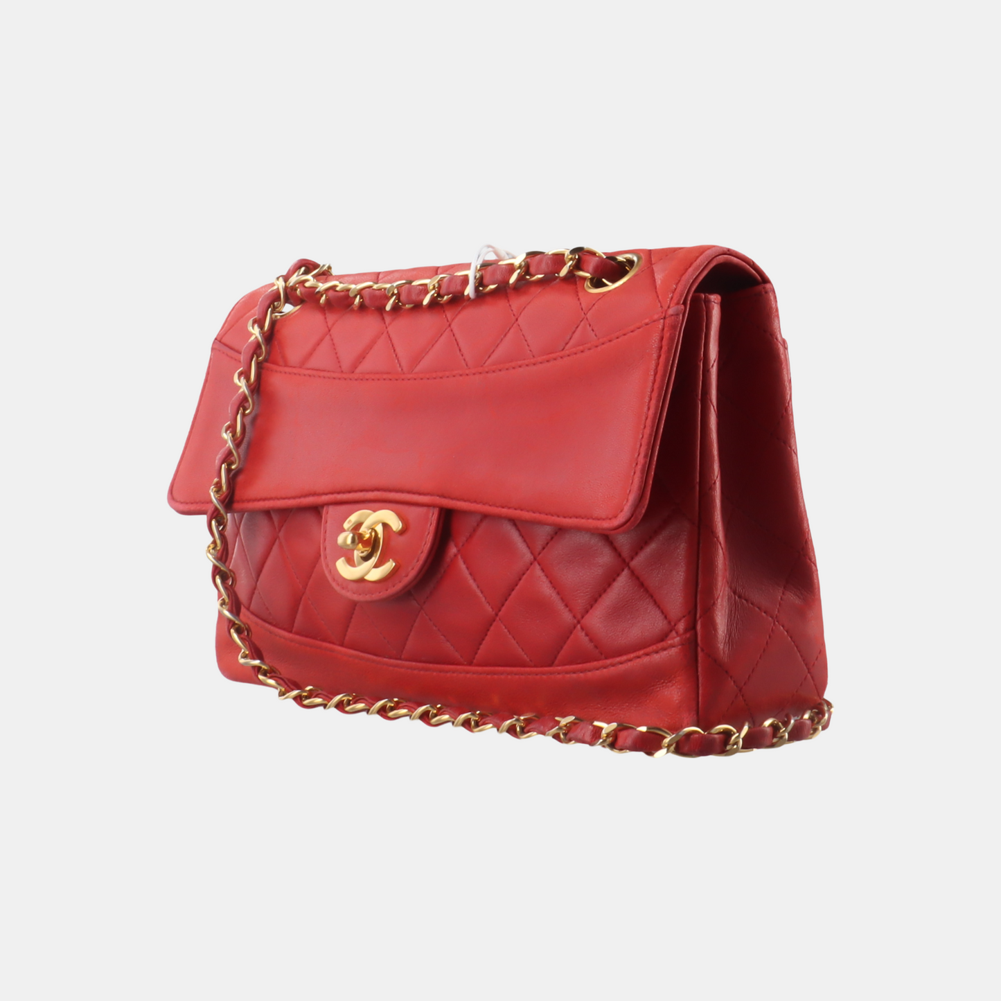 Chanel Classic Flap   1989 Red Lambskin Leather with 24k Gold Hardware