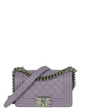 Chanel 2024 Purple Caviar Leather Small Boy Bag