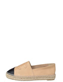 Chanel NEW Beige/Black CC Espadrilles sz 39