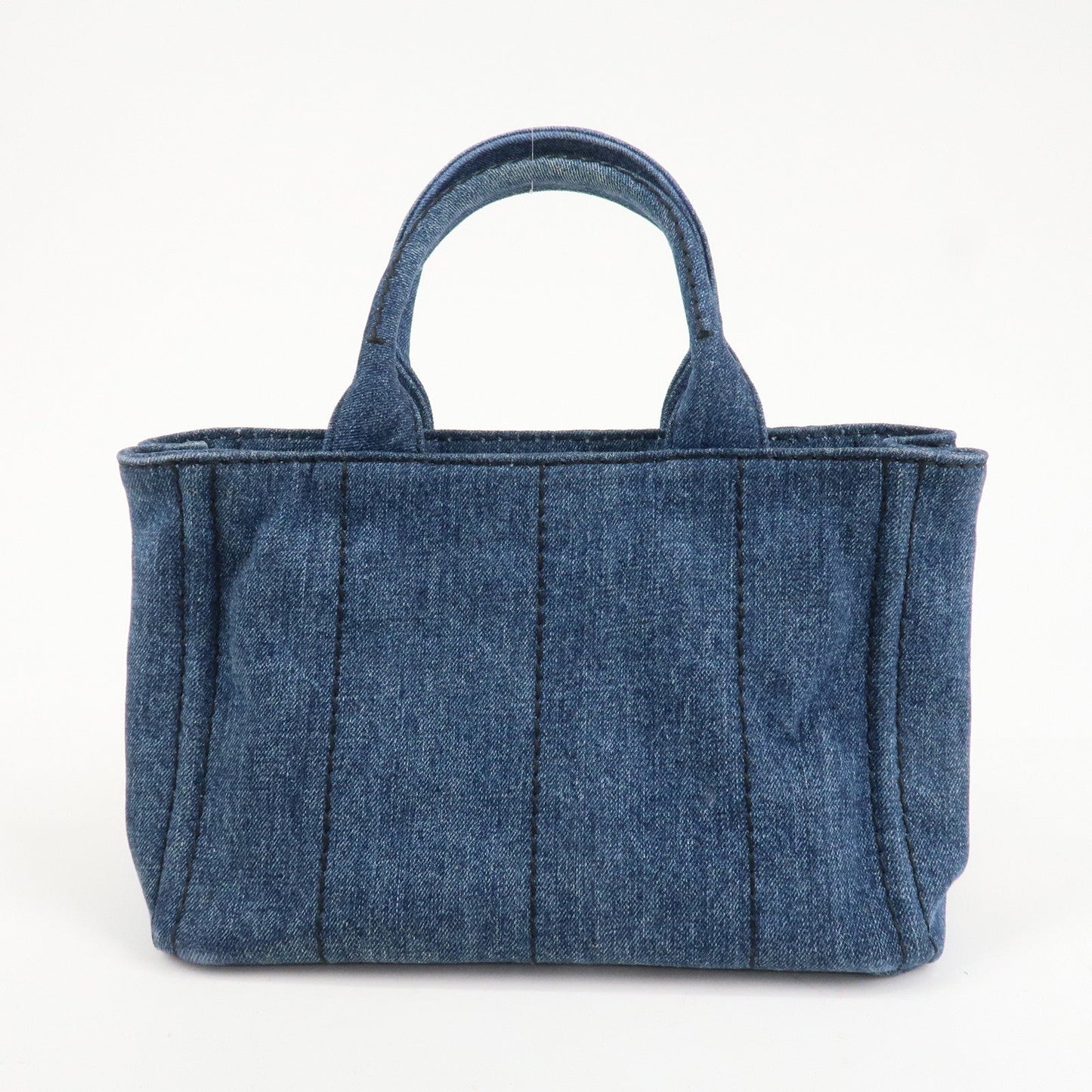 PRADA Canapa Mini Canvas Denim 2Way Shoulder Hand Bag Navy B2439G  d
