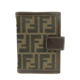 FENDI Zucca Canvas Leather Agenda Planner Cover Brown Black 30153