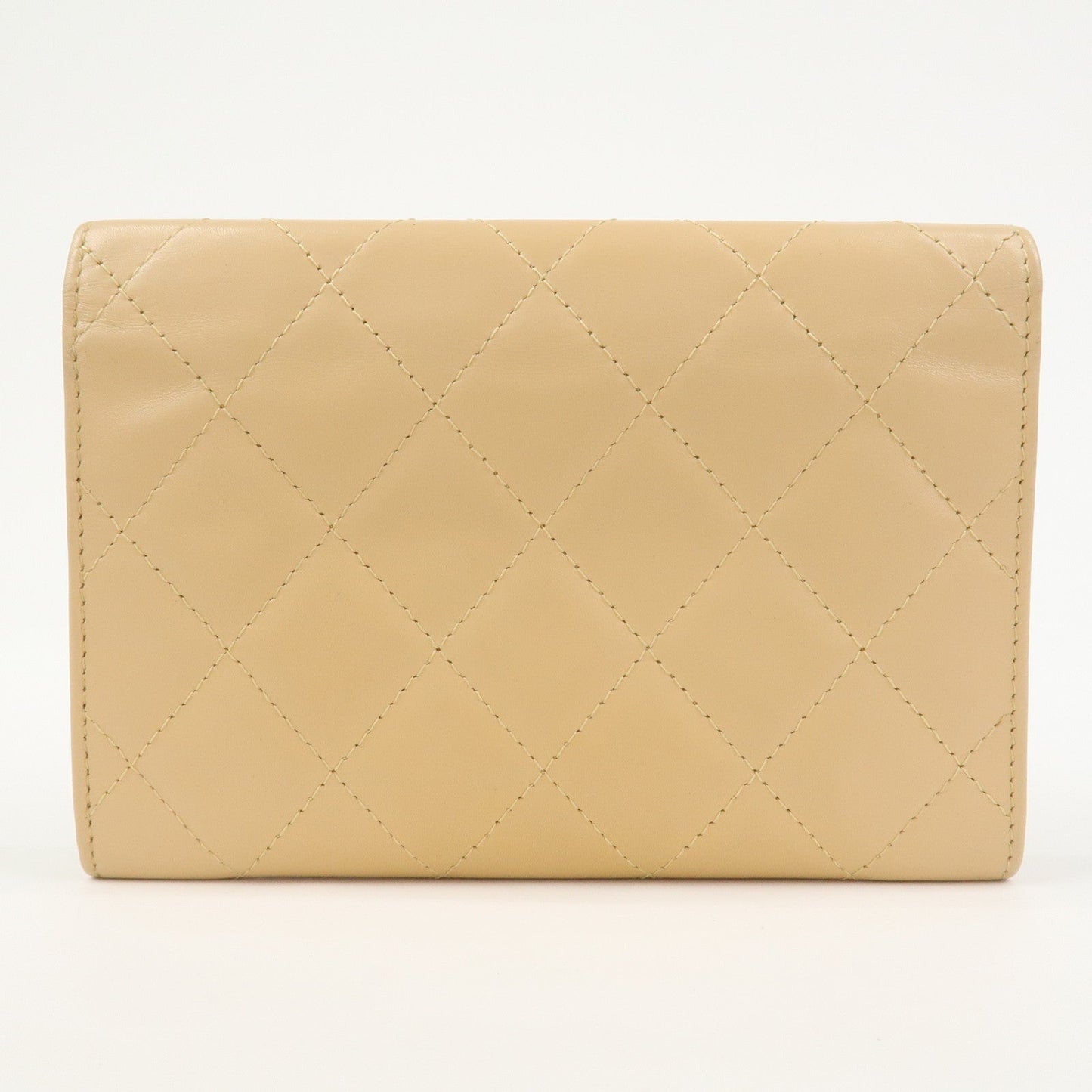 CHANEL Cambon Line Soft Calf Patent Leather Bi-fold Wallet A26722