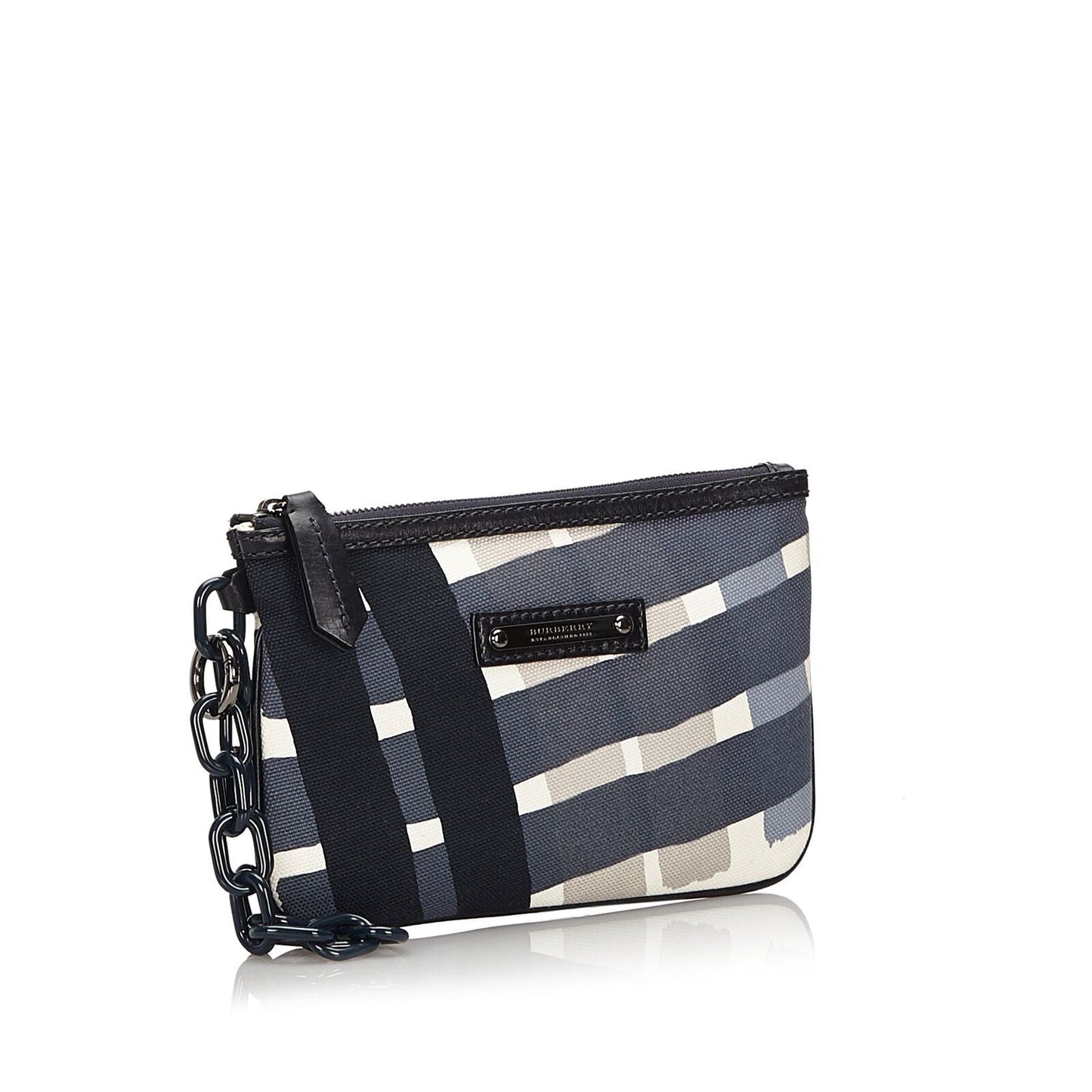 Burberry Black Canvas Fabric Printed Pouch United Kingdom