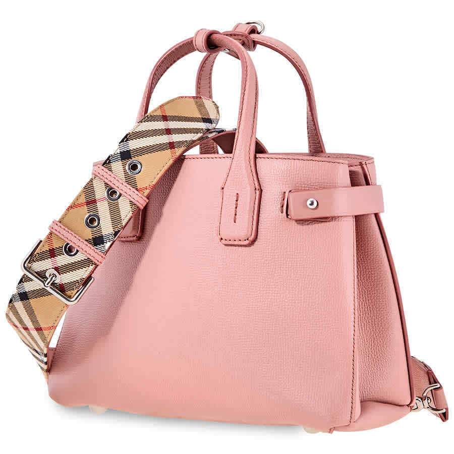 Burberry The Small Banner in Leather and   Check- Dusty Rose