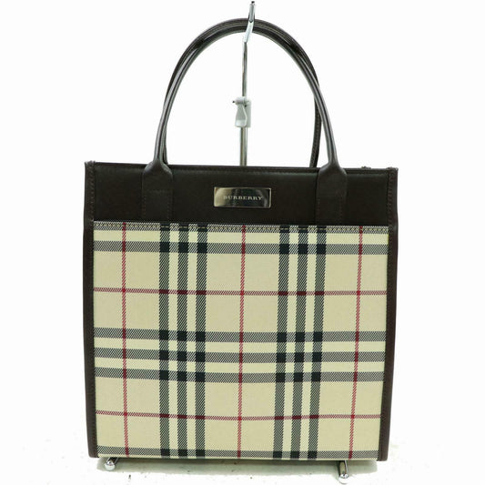 Burberry Hand Bag Beige Canvas (SHC1-16147)