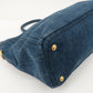 Prada Denim Leather 2Way Bag Hand Shoulder Bag Blue BN2069