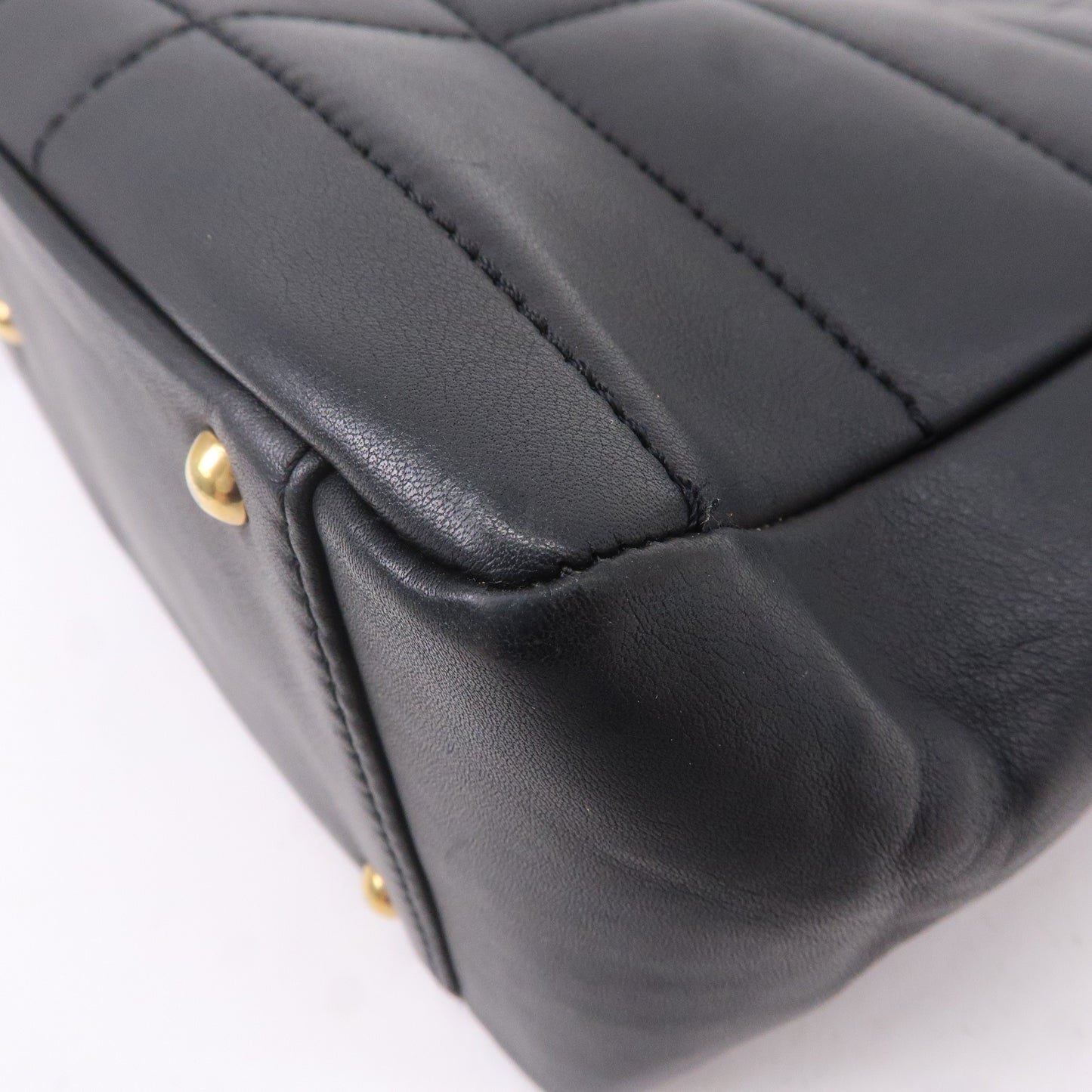 CHANEL Chocolate Bar Lamb Skin Chain Tote Bag Black A17859