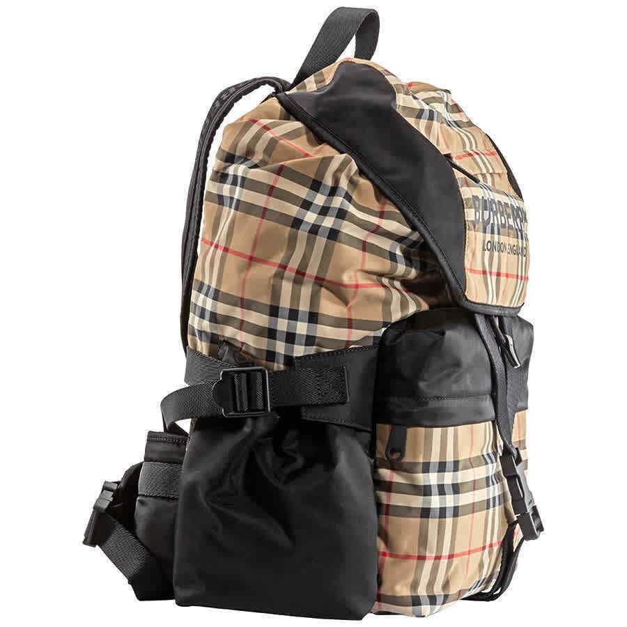 Burberry Logo Print   Check Backpack- Archive Beige 8010372