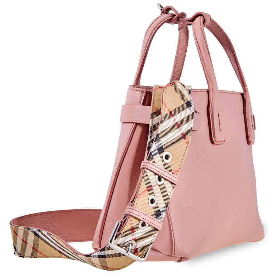 Burberry The Small Banner in Leather and   Check- Dusty Rose