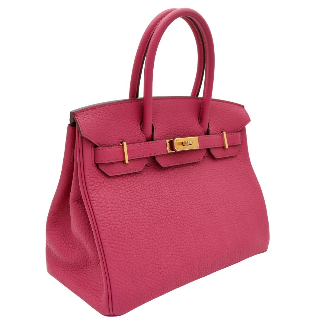 Hermès 30cm Birkin Bois de Rose Fjord Leather Gold Hardware