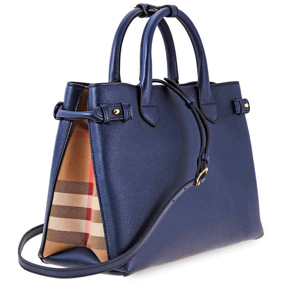 Burberry Medium Banner in Leather and Ho  Check 402369%