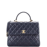 CHANEL Trendy CC Top Handle Bag Quilted Lambskin Large