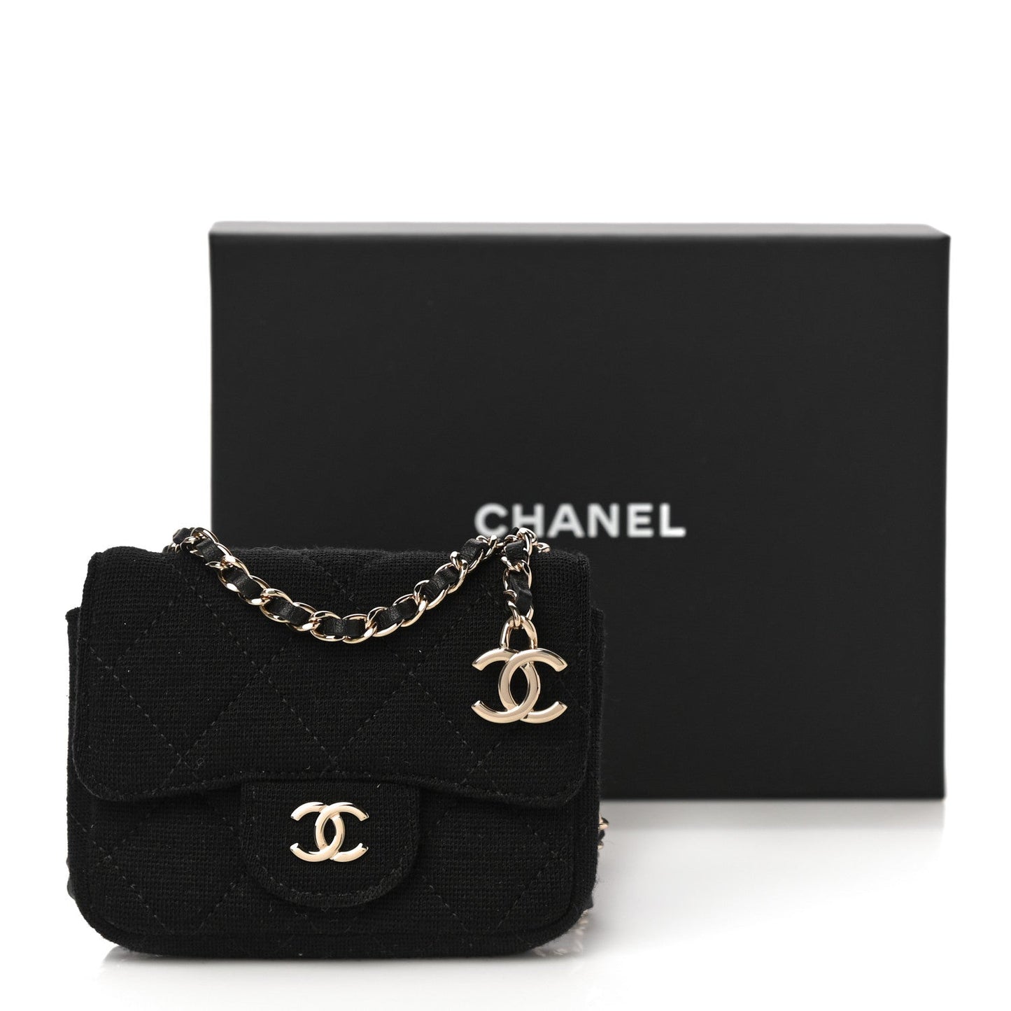Chanel Jersey Quilted Belt Bag Black
