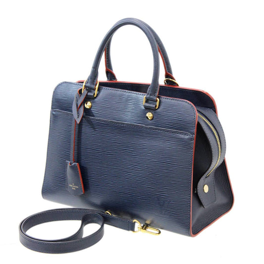 Louis Vuitton Vaneau MM 2WAY Shoulder Bag Handbag Epi Andigo Blue