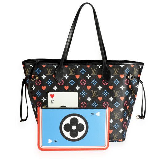 Louis Vuitton Louis Vuitton Black Multicolor Game On Monogram Canvas Neverfull MM