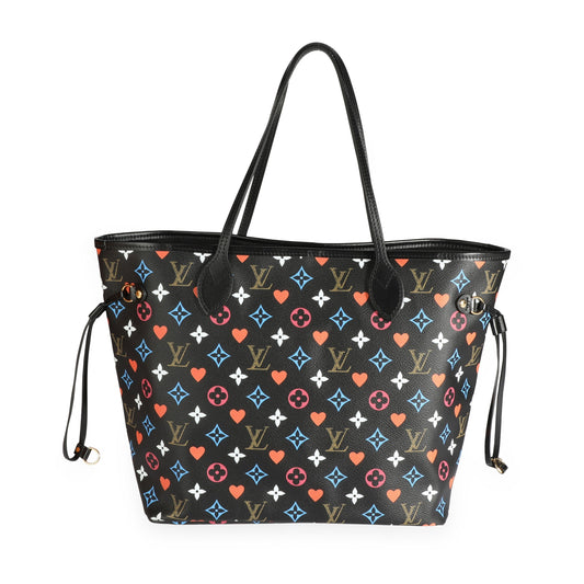 Louis Vuitton Louis Vuitton Black Multicolor Game On Monogram Canvas Neverfull MM