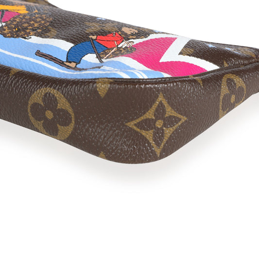 Louis Vuitton Louis Vuitton Monogram Canvas Bears on Skis Mini Pochette Accessoires