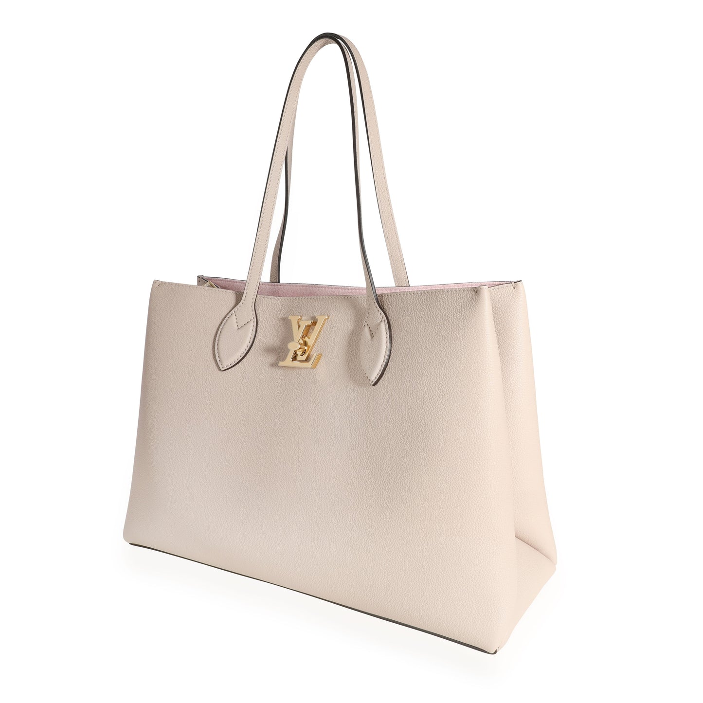 Louis Vuitton Louis Vuitton Greige Calfskin Lockme Shopper