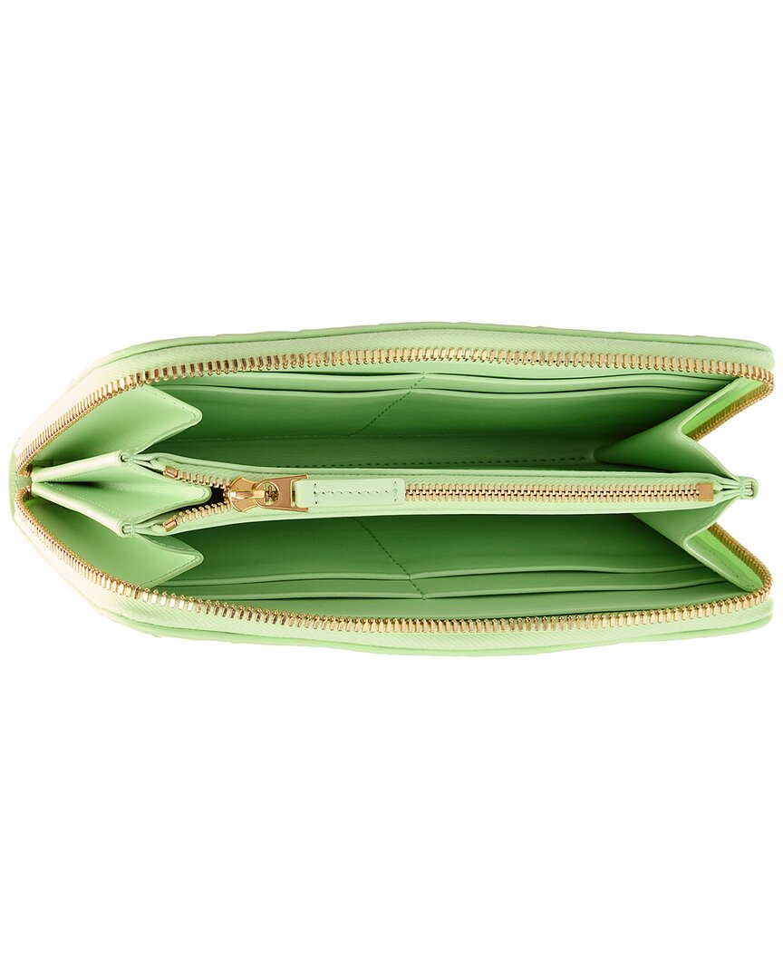 B V  - Intrecciato Leather Zip Around Wallet
