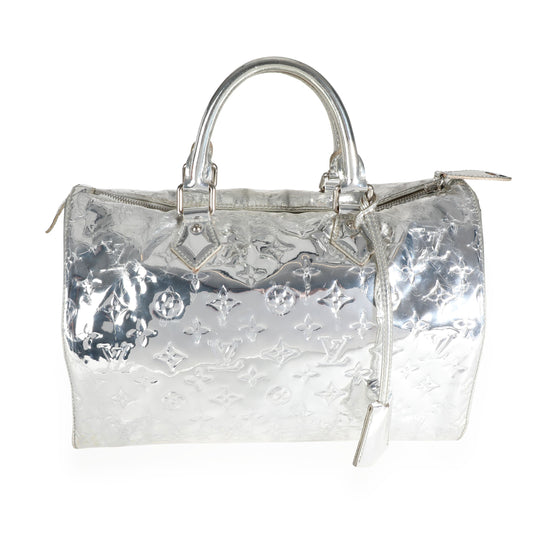 Louis Vuitton Louis Vuitton Limited Edition Silver Monogram Miroir Speedy 35