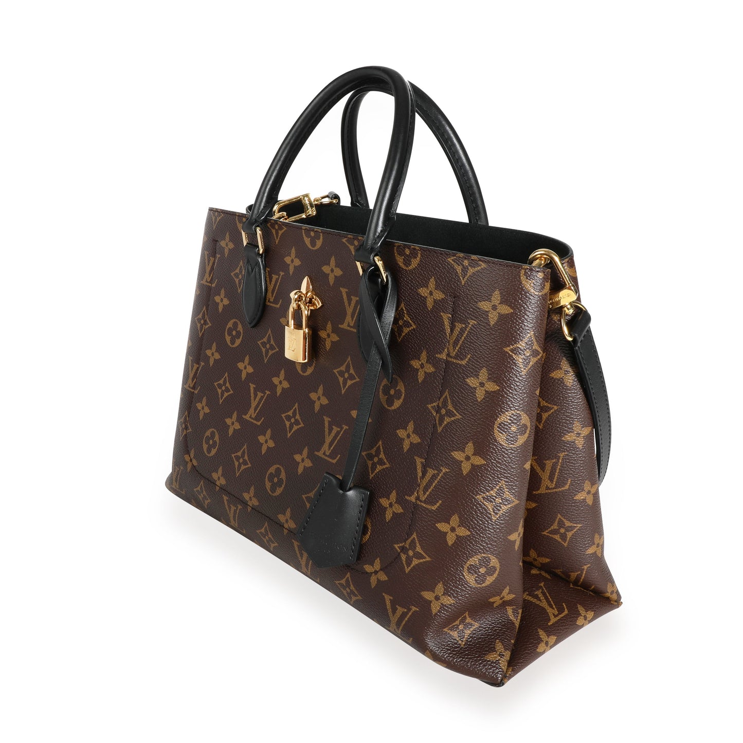 Louis Vuitton Louis Vuitton Monogram Canvas & Black Calfskin Flower Tote