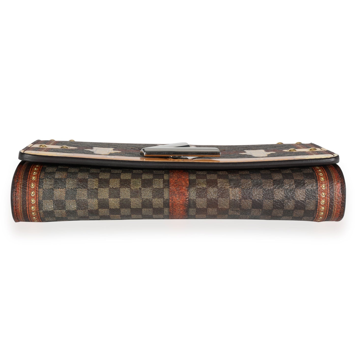 Louis Vuitton Louis Vuitton Transformed Time Trunk Damier Ebene Twist Chain Wallet