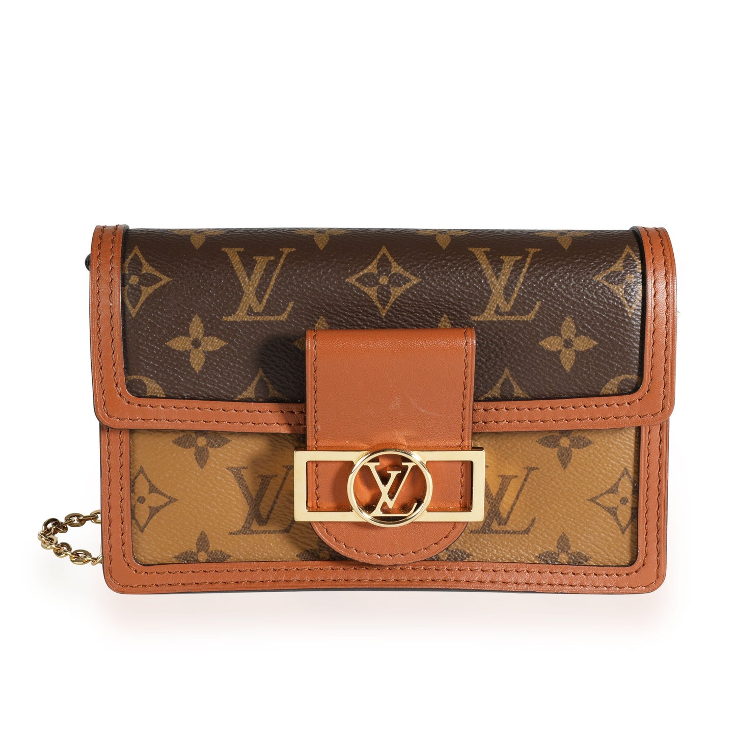 Louis Vuitton Louis Vuitton Monogram & Reverse Monogram Coated Canvas Dauphine Chain Wallet
