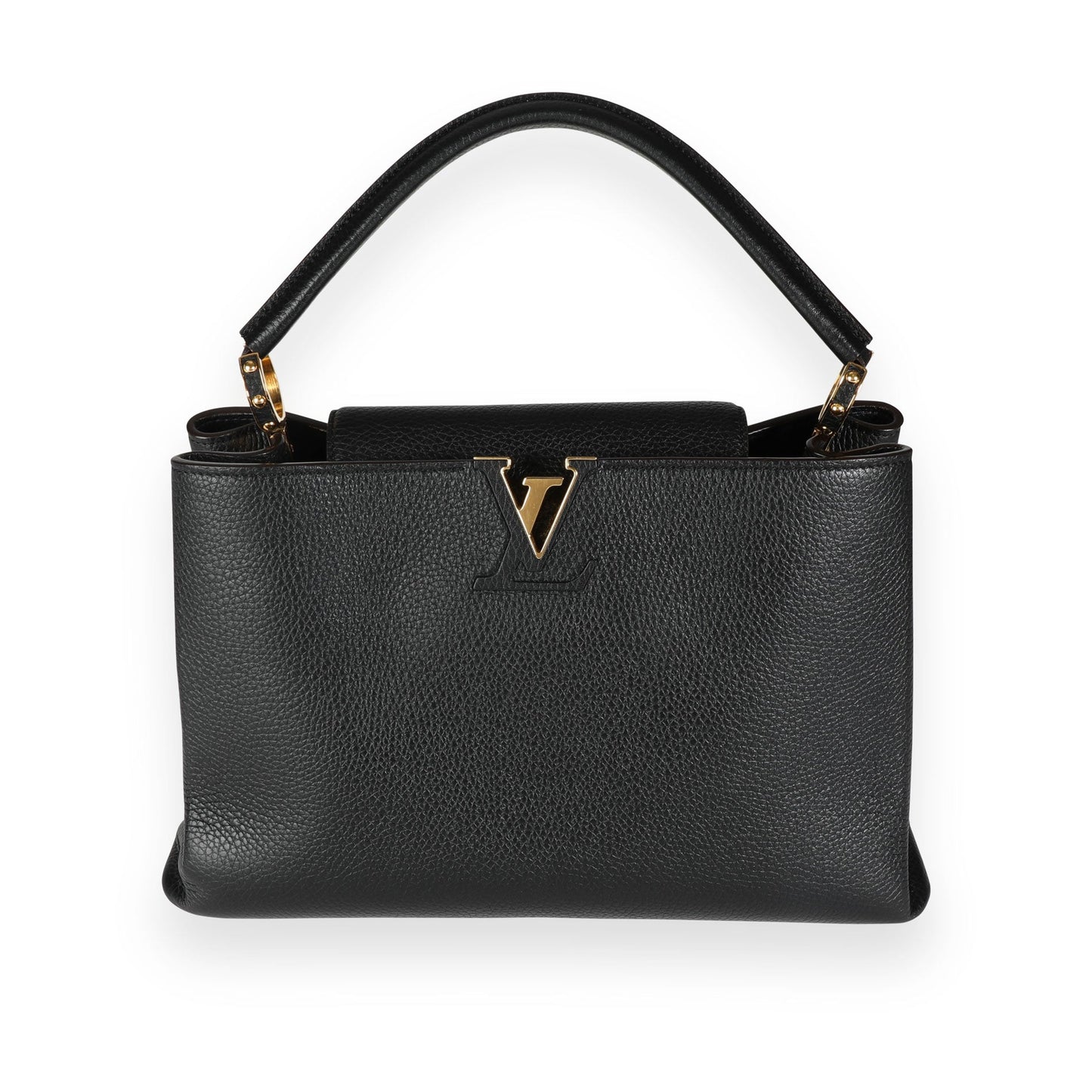 Louis Vuitton Louis Vuitton Black Taurillon Leather Capucines MM