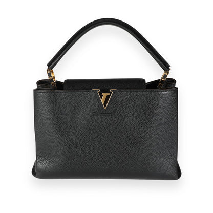 Louis Vuitton Louis Vuitton Black Taurillon Leather Capucines MM