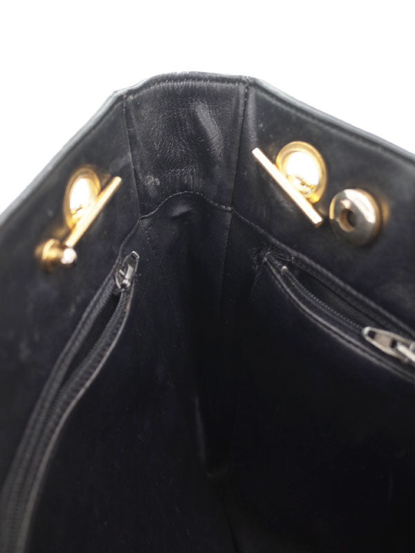 Chanel Matelasse Chain Shoulder Bag Black Leather
