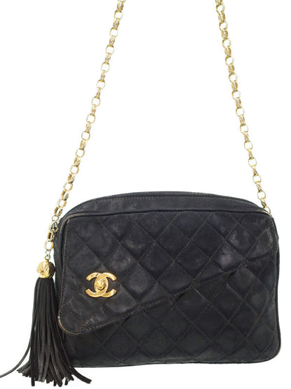 Chanel Matelasse Chain Shoulder Bag Lambskin Black