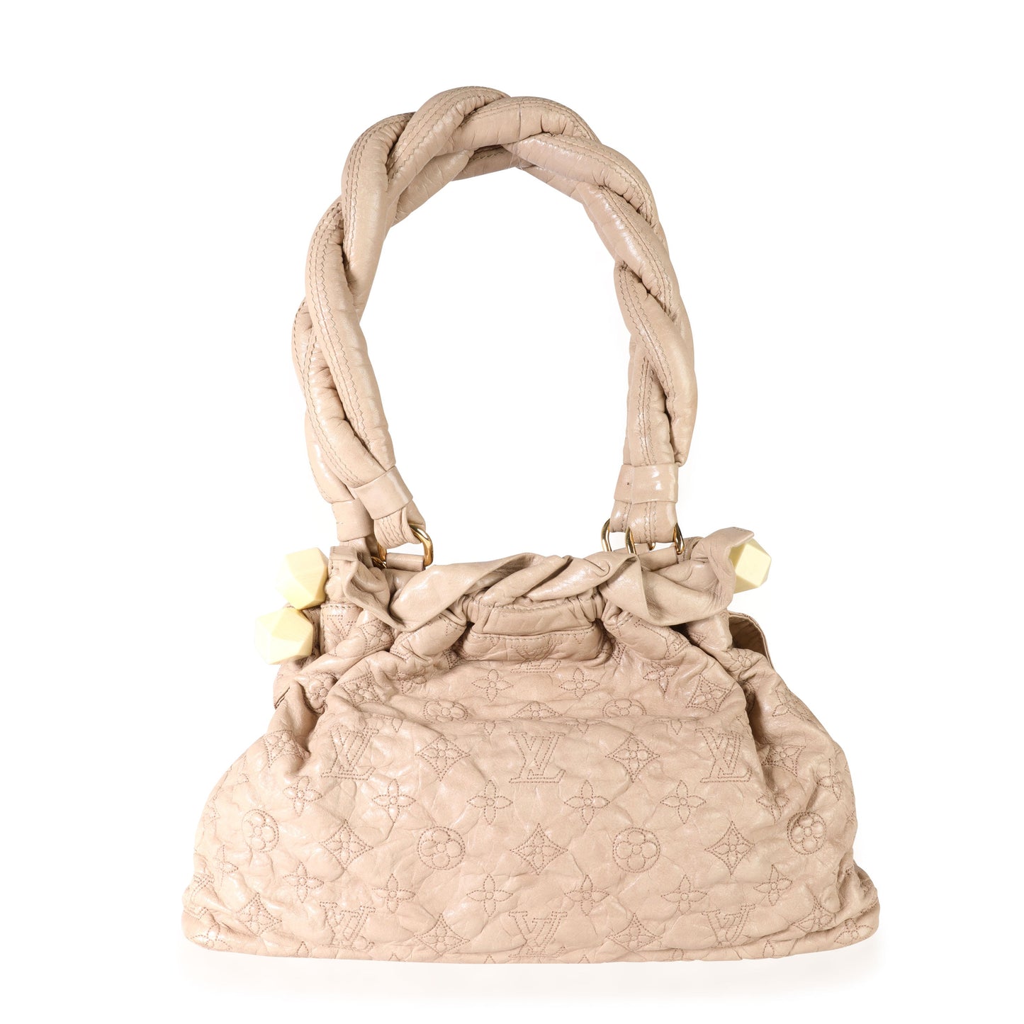 Louis Vuitton Louis Vuitton Ecru Embroidered Monogram Lambskin Olympe Stratus PM