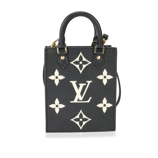 Louis Vuitton Louis Vuitton Black & Beige Monogram Empreinte Petit Sac Plat