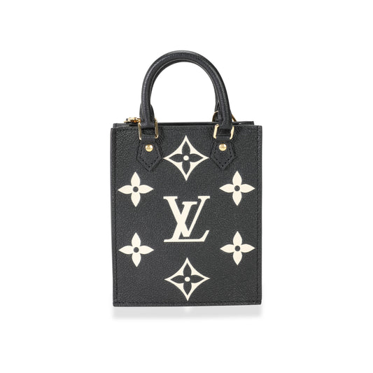 Louis Vuitton Louis Vuitton Black & Beige Monogram Empreinte Petit Sac Plat