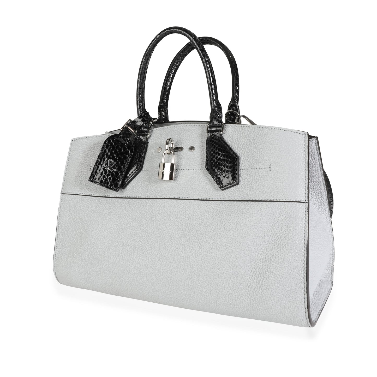 Louis Vuitton Louis Vuitton Gray Calf Leather & Black Python City Steamer Souple EW