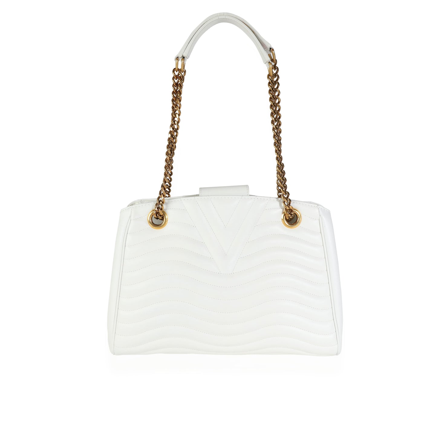 Louis Vuitton Louis Vuitton White Calfskin New Wave Chain Tote