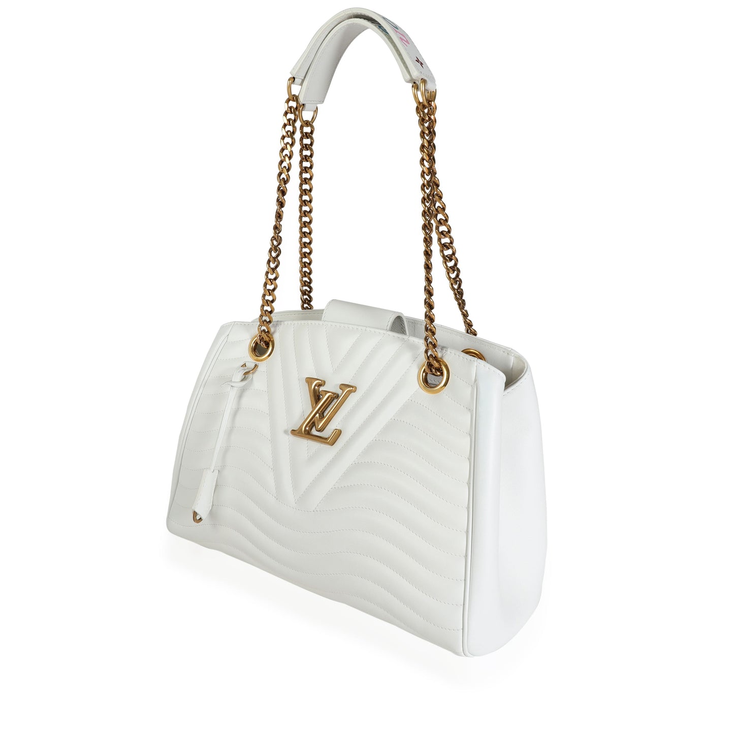 Louis Vuitton Louis Vuitton White Calfskin New Wave Chain Tote