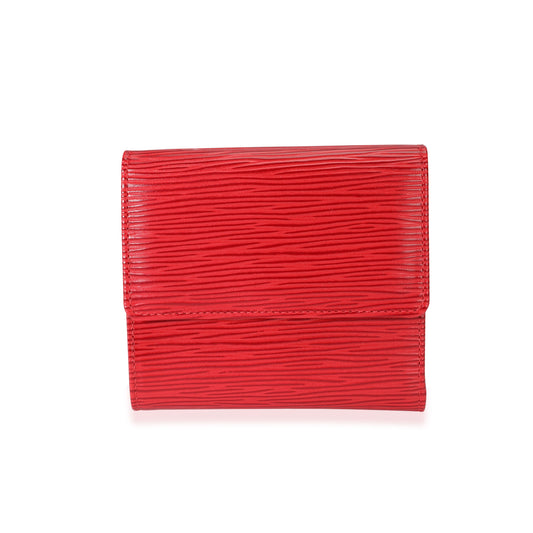 Louis Vuitton Louis Vuitton Rouge Epi Leather Porte-Monnaie Tresor Wallet