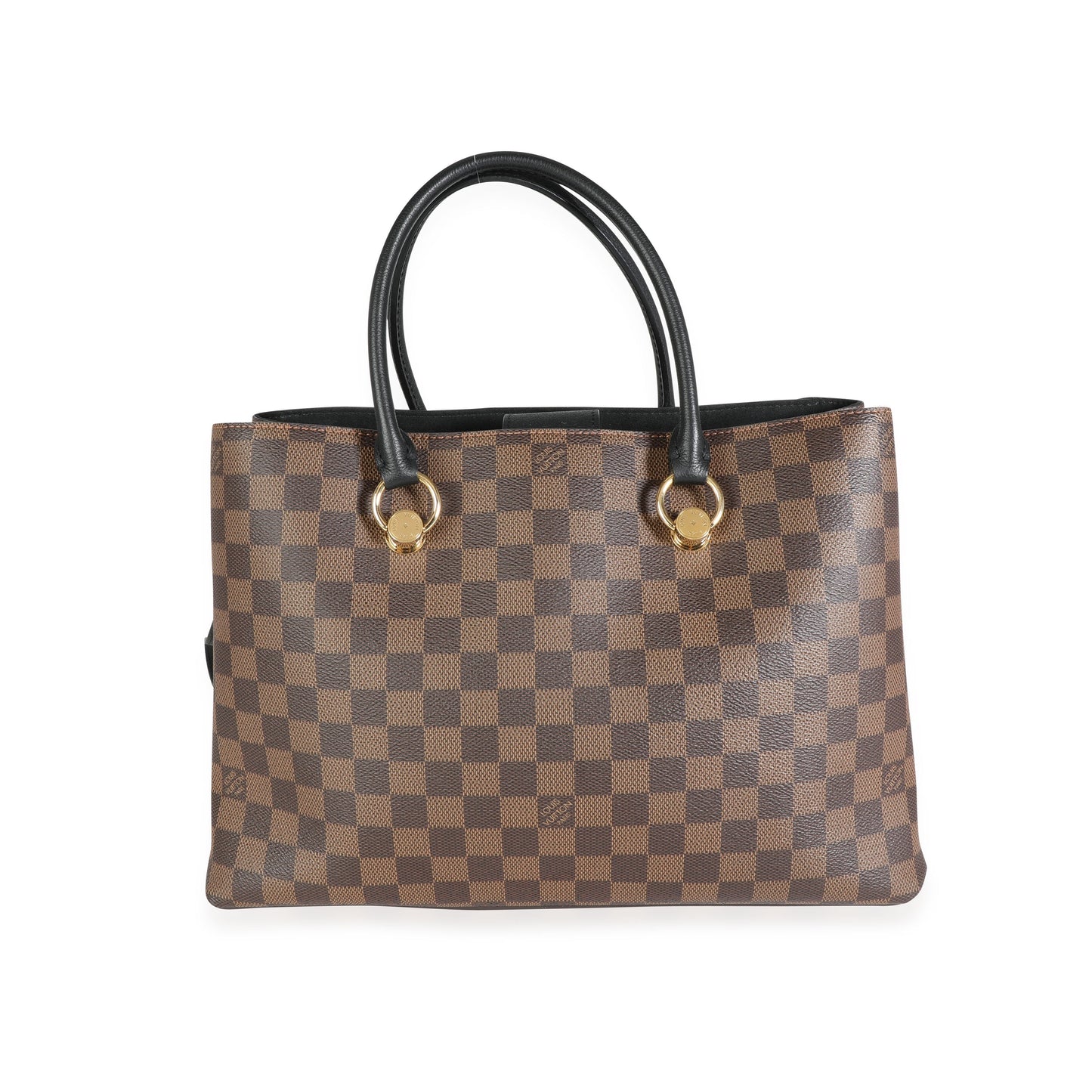 Louis Vuitton Louis Vuitton Black Taurillon Leather & Damier Ebene Canvas LV Riverside Tote